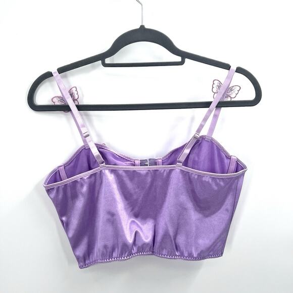Butterfly Y2K Fairy Lavender Purple Satin Corset Bustier EDC Size Large - Picture 9 of 10